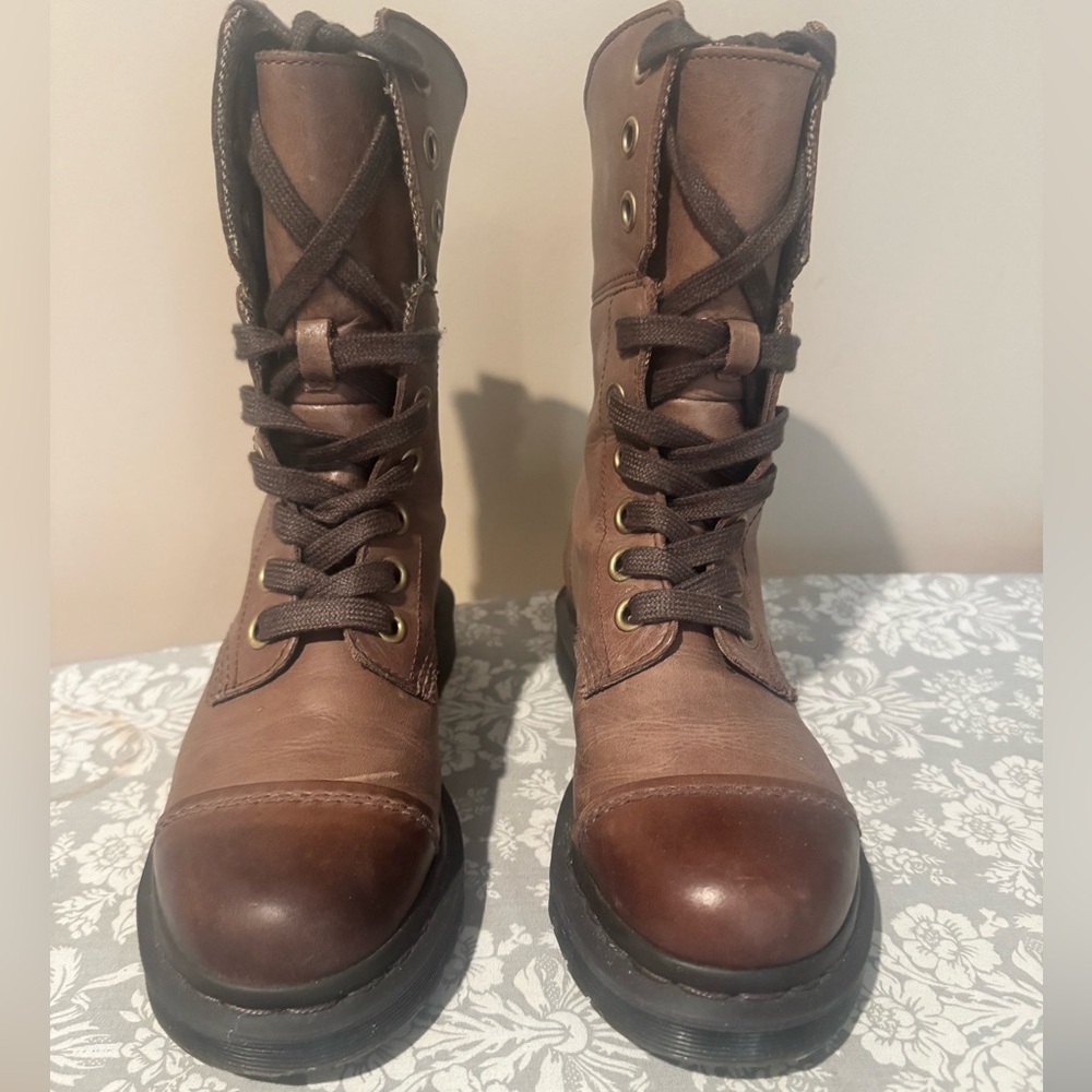 Dr. Martens Brown Lace-Up Combat Boots